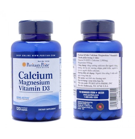 Puritan's Pride Calcium Magnesium + D Vitamin (60 - 120 Kapszula)